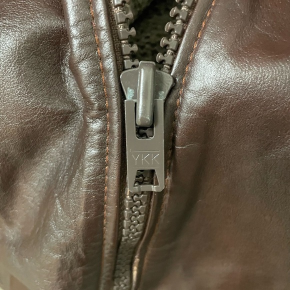 Men's Vintage Leather Bomber Jacket with Wool Lining Size M - Picture 11 of 11